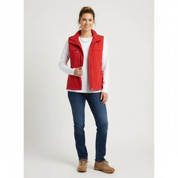 Allison Daley Jackets & Blazers - Allison Daley Red Full Zip Front Chest Pocket Lightweight Vest Women's Medium